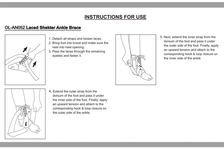 OL-AN052 Orthopedic Ankle Wrap Lace Up Foot Brace For Stress Fracture