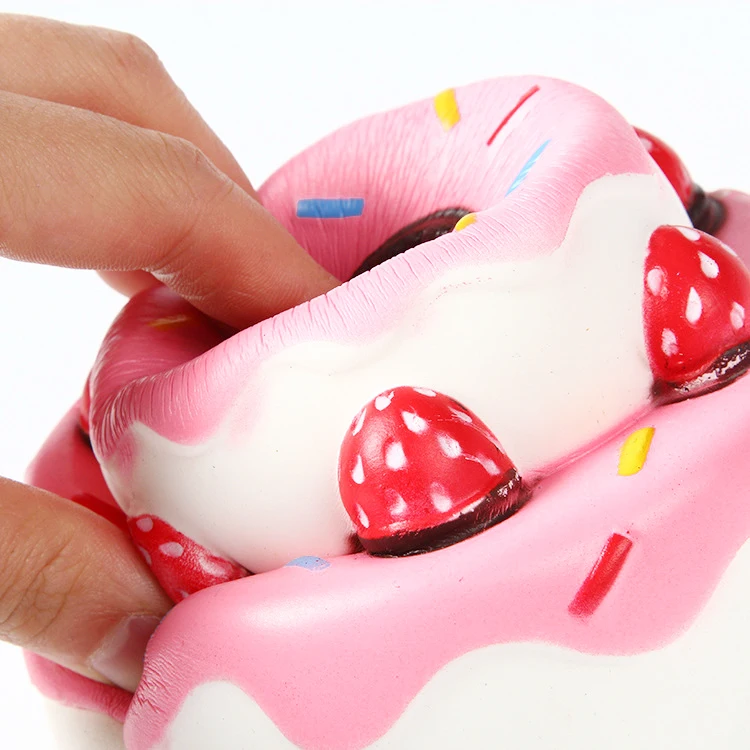 Pu Stress Relieve Cream Scented Jumbo Slow Rising Foam Toys Cake Squishy