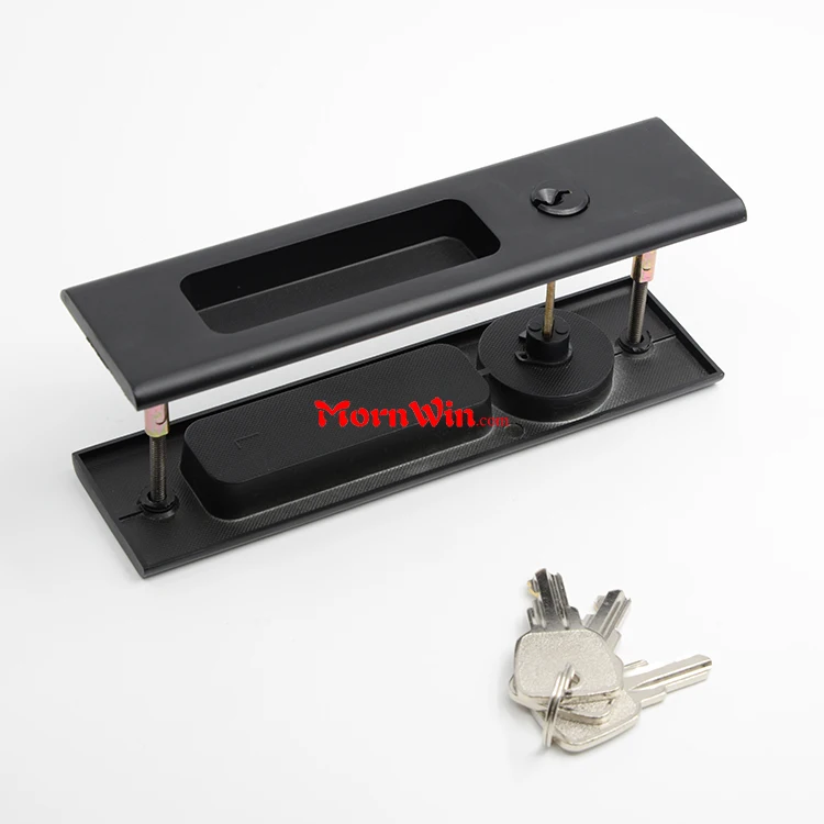 Sliding Door Lock Invisible Recessed Handle Latch Pocket Sliding Door Lock for Wood Furniture Hardware