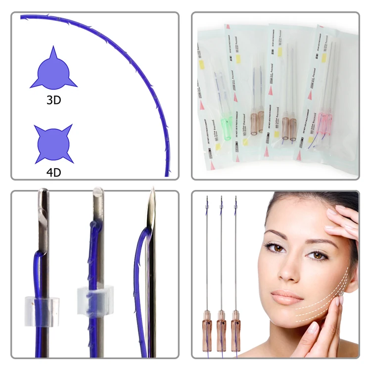 De Hilo For Beauty Lifting Pdo /Pcl  21g 60mm 100mm 4D L Blunt Cannula Needle Cog Pdo Thread