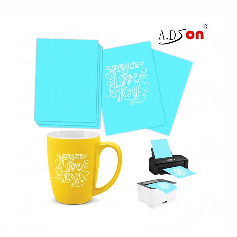 Unique 20 Sheets Package Blue Backing Laser Inkjet Water Slide Decal Paper for making DIY white decals