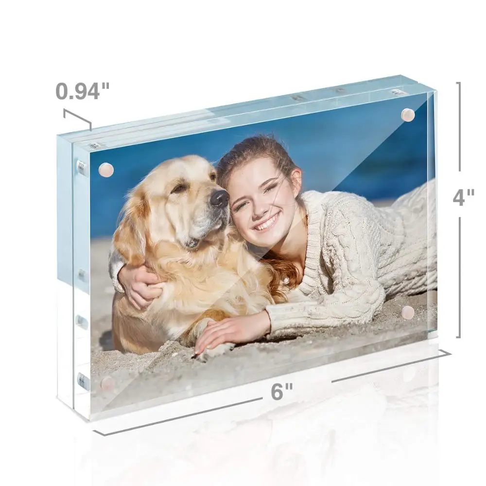Factory square premium magnetic photo frame acrylic magnetic block for home decoration