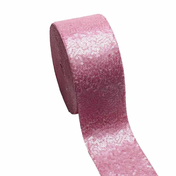 3inch75mm Wholesale Glitter Small Sequin Ribbon  for Hair Bows Headband Custom Ribbon Sewing Material