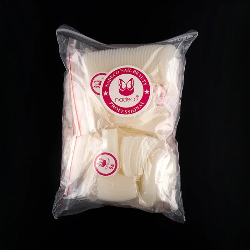 НАДЕКО с квадратным носком; Широкая накладные ногти средней длины во французском стиле с имитацией для Неил арта украшения для кончиков ногтей 500 шт.