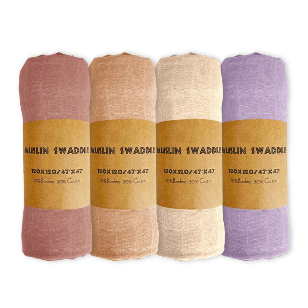 price custom printed new born bamboo cotton baby private label muslin fabric swaddle blanket bath 47in x 47in wrap for newborn