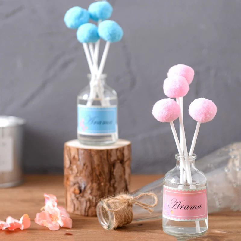 Wedding custom color cotton ball stick aroma glass bottle reed diffuser with Luxury packaging box reed diffuser bottle wholesale
