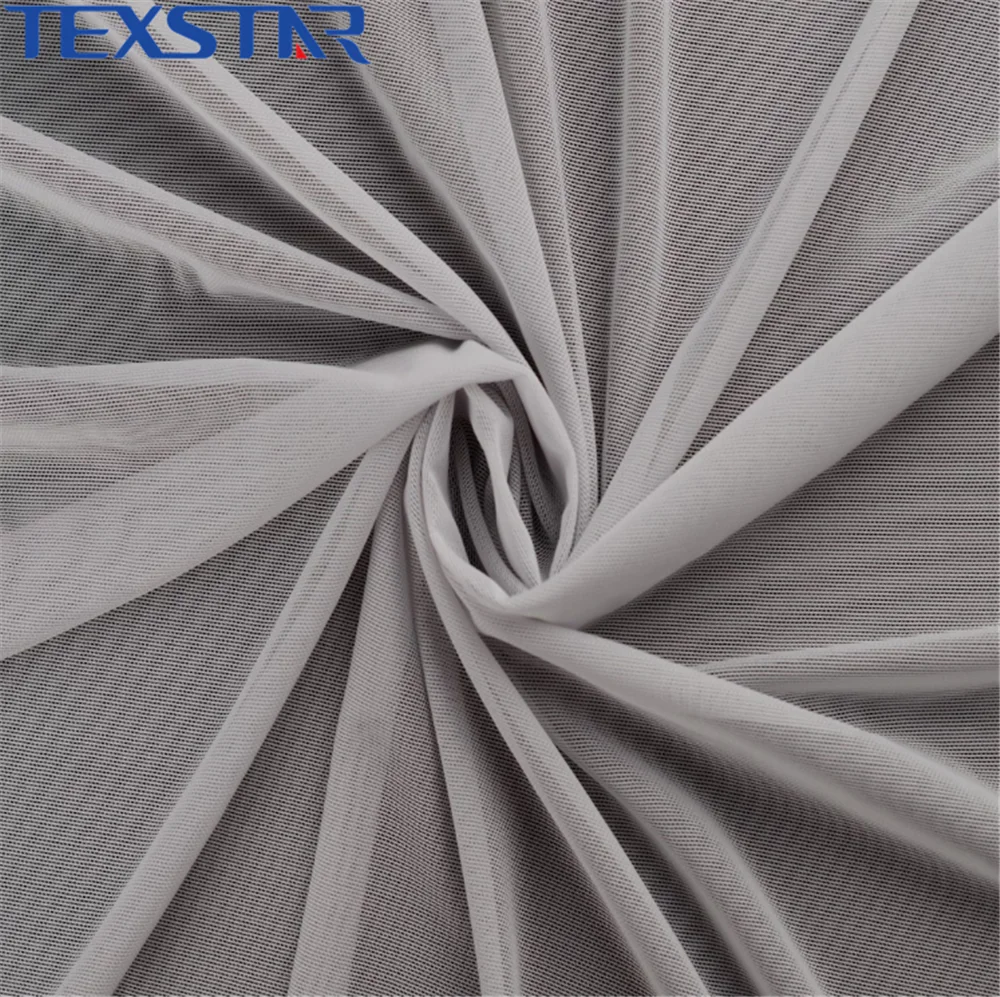 Nylon spandex power net elastic tulle 4 way stretch mesh fabric