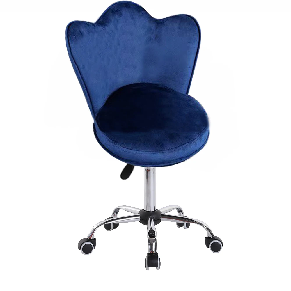 Anji WEIHAO Velvet Adjustable Height Swivel bar Chair Stool on wheels