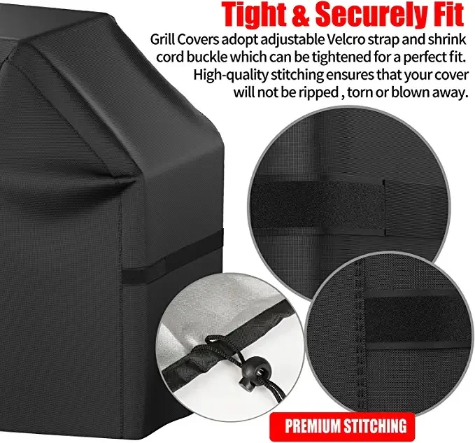 Grill Cover BBQ Grill Cover Waterproof Weather Resistant Rip-Proof Anti-UV Fade Resistant Gas Grill Cover for Weber