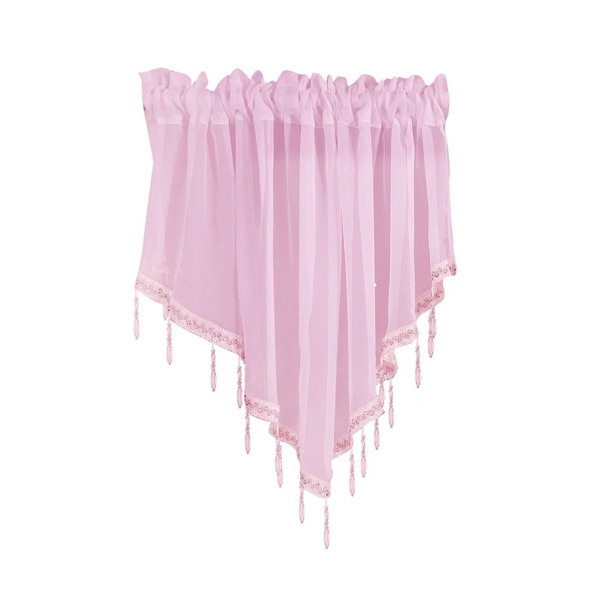 Wholesale Beaded Sheer Net Voile Valance Swag Curtains for Decor