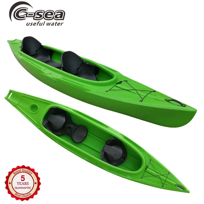 400cm length Cheap plastic canoe kayak with 3 seat  for rental wholesale