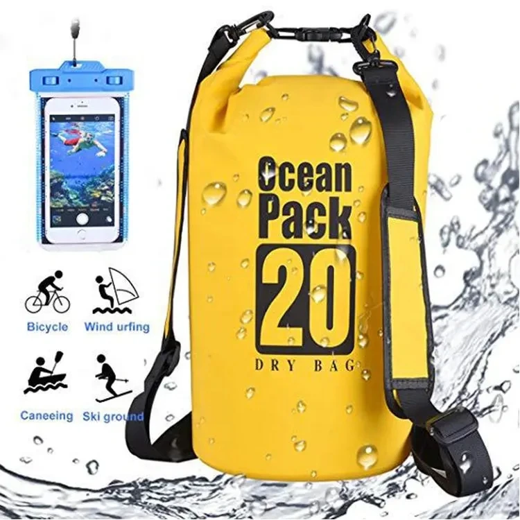 30 pcs Can Print Logo RTS 2L 5L 10L 15L 20L 30L Hiking Swim 500D PVC Tarpaulin Bolsas Impermeables Ccean Pack Waterproof Dry Bag