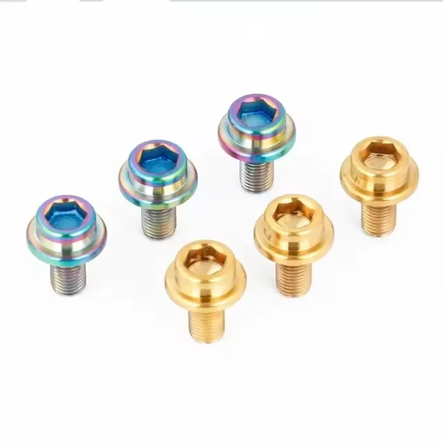 Titanium Bolt M8x15mm Square Hex Screws With Dust Cap Gasket for Pass Brompton Bottom Bracket Bike Ti suit Parts