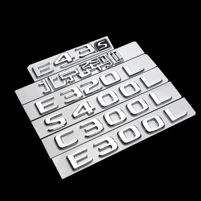 New Style AMG Rear Letter Emblem 3D ABS Flat Trunk Logo Badge Decoration for Mercedes-Benz C63 E63S car stickers