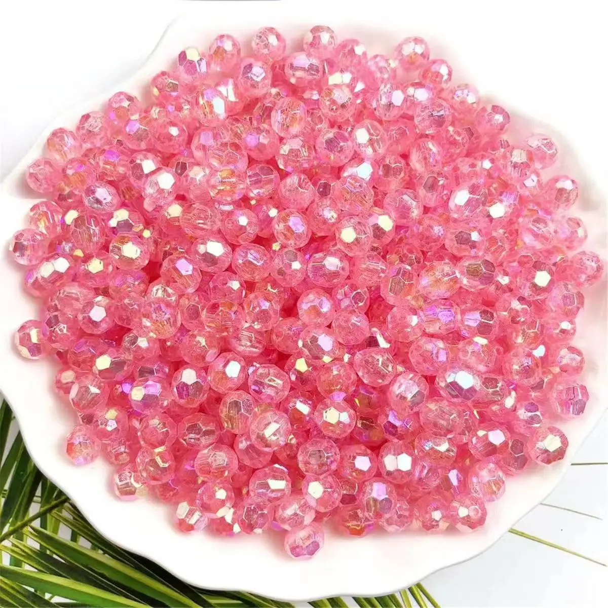 Wholesale 500g/bag  AB Colors Hair Beads Acrylic 32 Faceted Beads For DIY Jewelry Accessories Bags