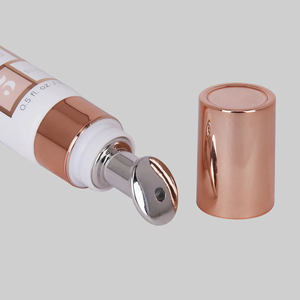  D19mm 20ml metal applicator empty Eye Cream cosmetic PE gloss soft plastic tube with zinc squeeze