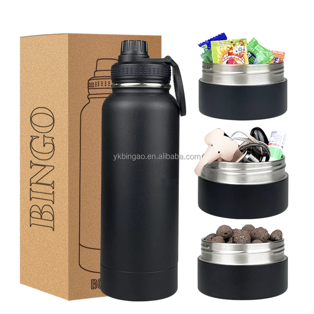 3 In 1 24oz 32oz Portable Water Bottle Pet Feeder Travel Bowl Stainless Steel Custom Insulated Dog Water Bottle