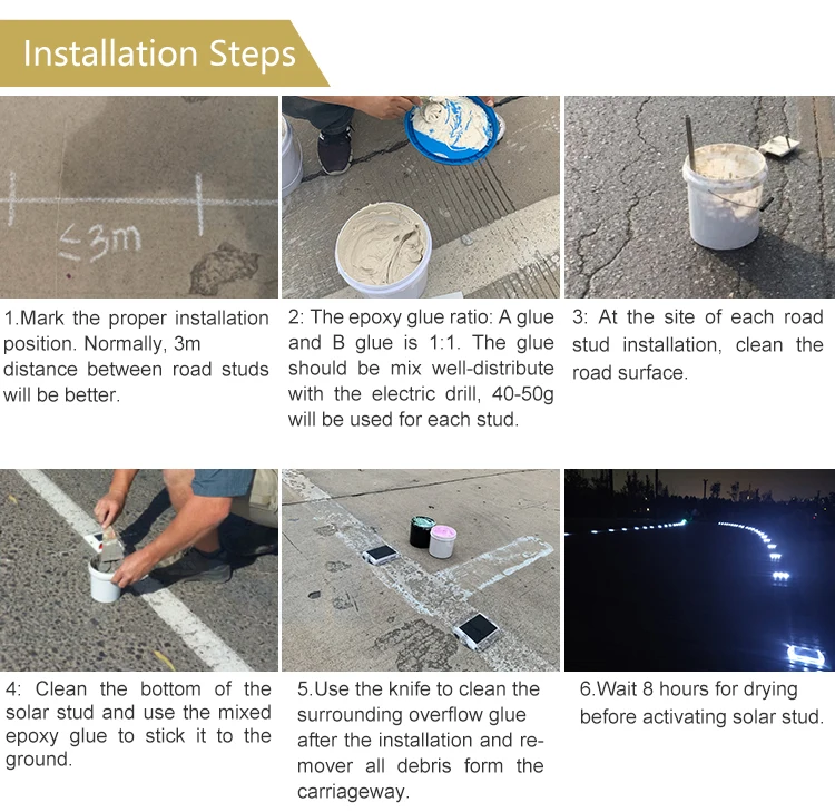 circular two directions solar powered leveled road stud reflector pavement marker
