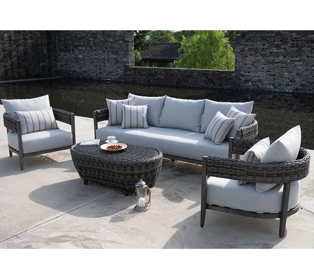 Лидер продаж Sherman, 4 предмета, ротанговая глубокая мебель для отдыха, уличный диван