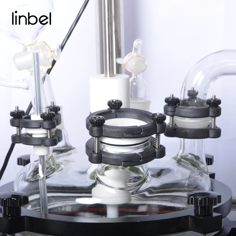 UL 500mL 1L 5L 10L 20L 50L 100L 200L Lab Pilot Batch Vessel Agitator Tank Double Layer Jacketed Glass Reactor