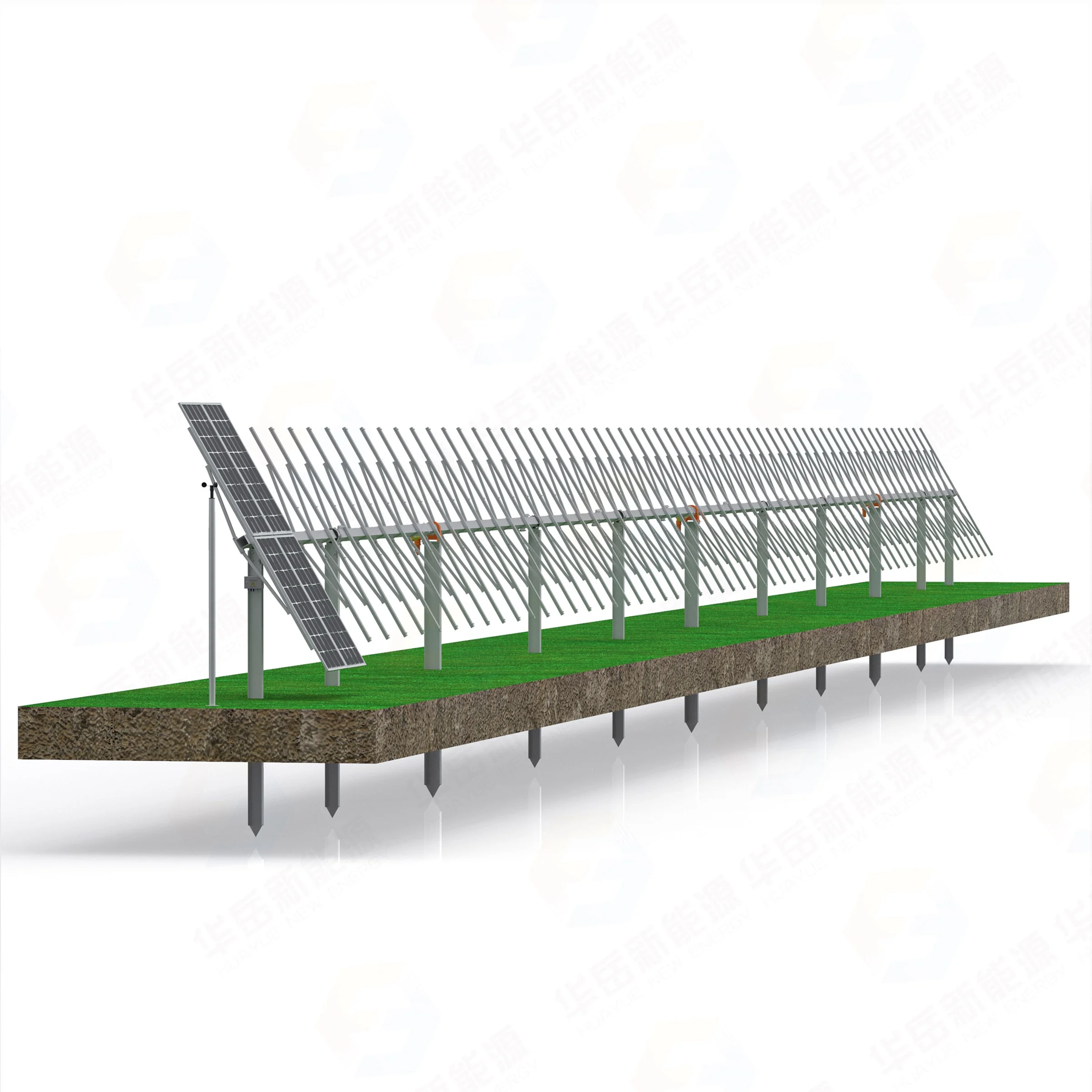 53kw HYP-2-120PV-78-IR-M-3SD GPS Solar Tracking Renewable Energy Saving Solar Tracking Bracket Single Axis Sun Tracker