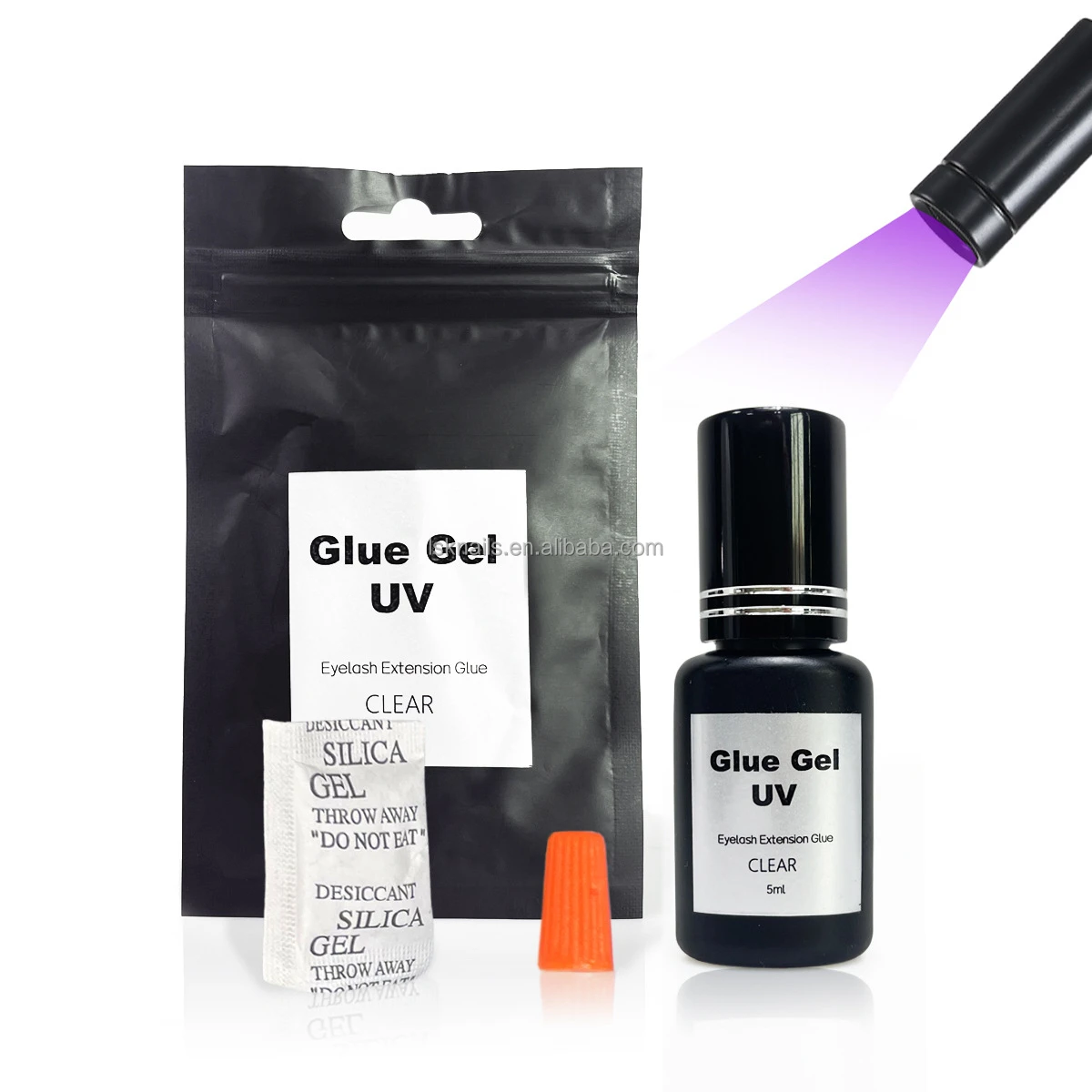 Private label led light Uv lash glue fast drying 1s lash extension glue adhesive 5ml UV black lash glue for eyelash extension