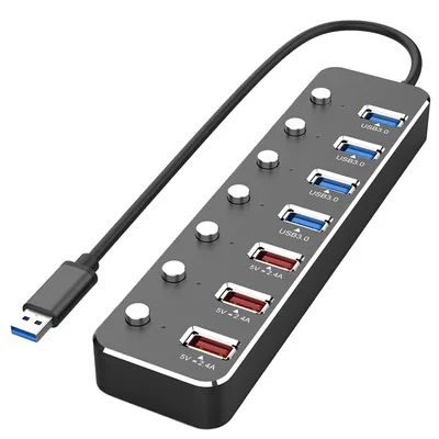 Оптовая продажа прямые поставки 7 портов usb 3 0 концентратор независимый переключатель разветвитель один для