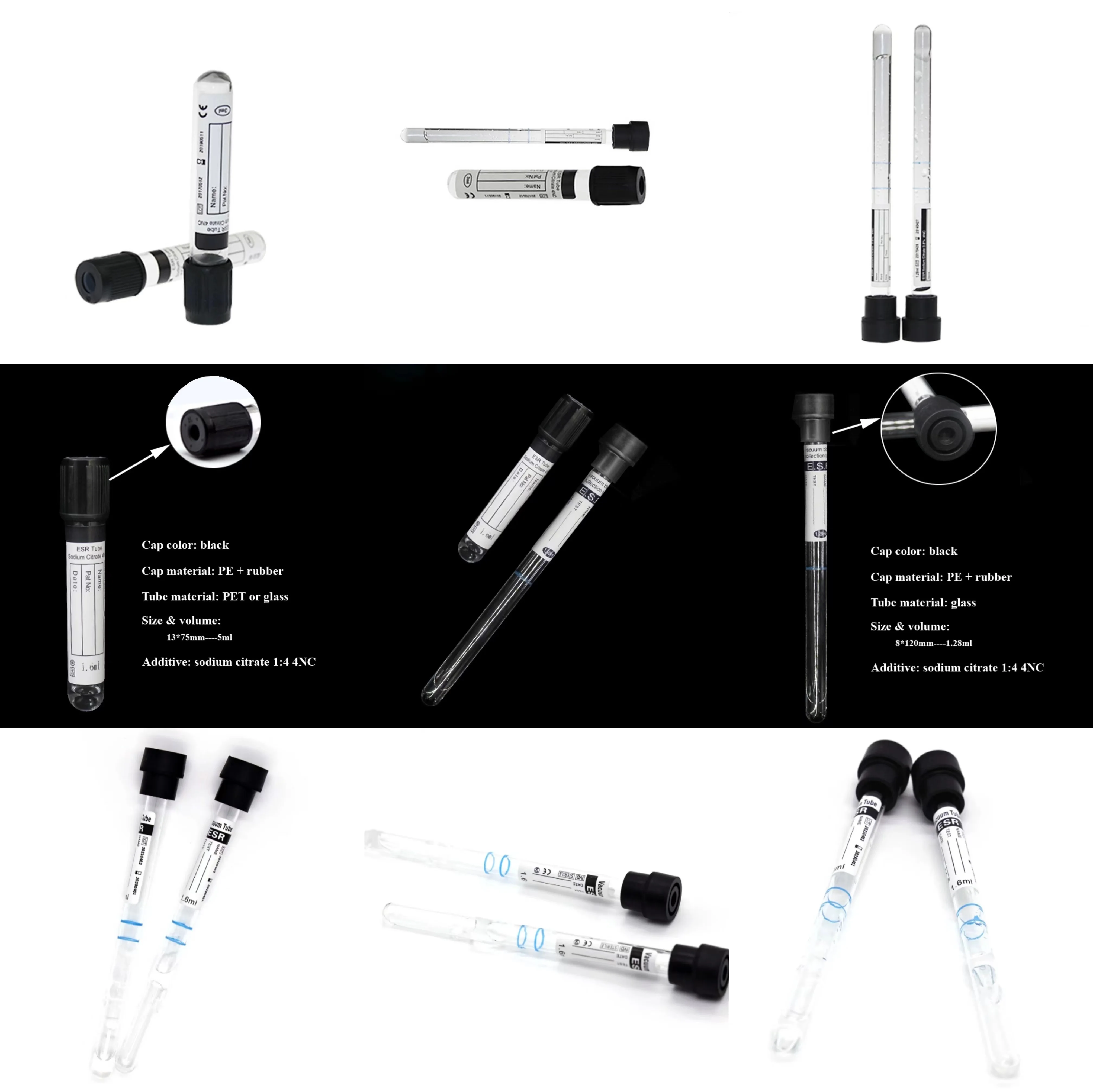 Renji Brand ESR Tube 3.8% Sodium Citrate Blood Collection Tube Slender ESR Tube