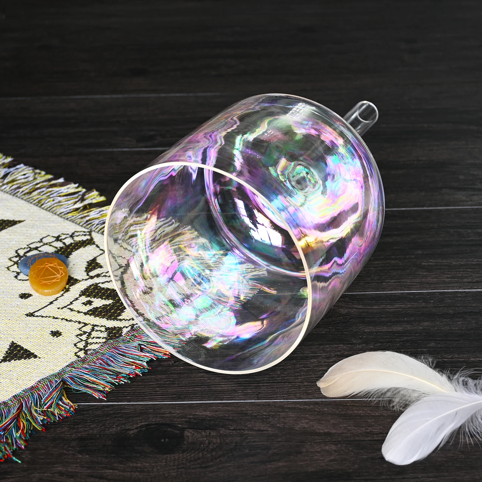 Успех семь цветов Ручка кварцевые Кристальные поющие чаши семь цветов Clear ручка Поющая чаша для исцеления звуком