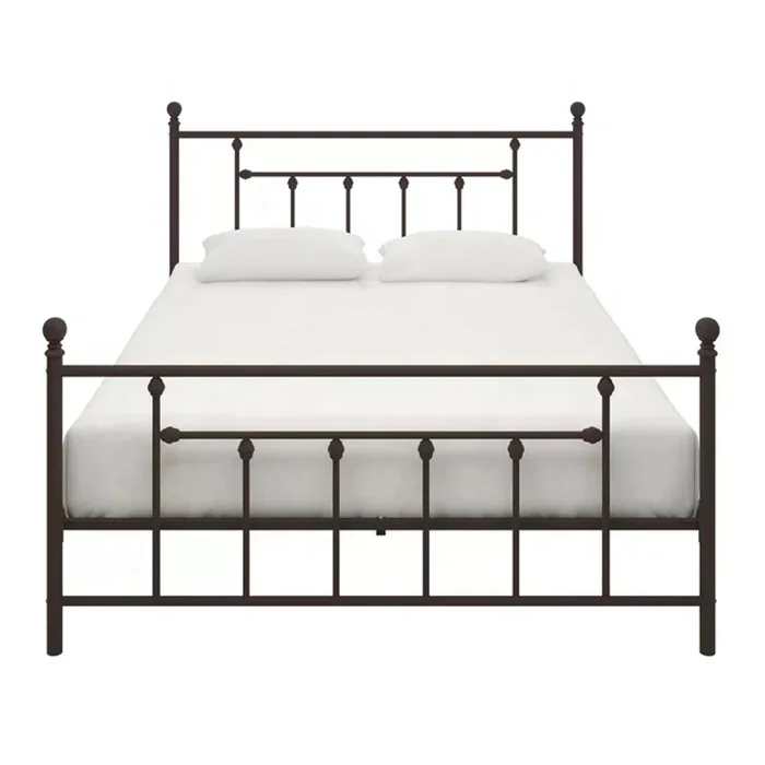 Simple double king size modern wrought iron beds design