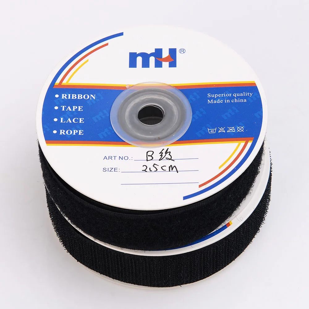 Grade ABC Factory Custom 20mm 25mm 38mm 50mm 100mm Adhesive Fastener Sticky Back to Back Polyester Nylon Hook and Loop Tape Roll