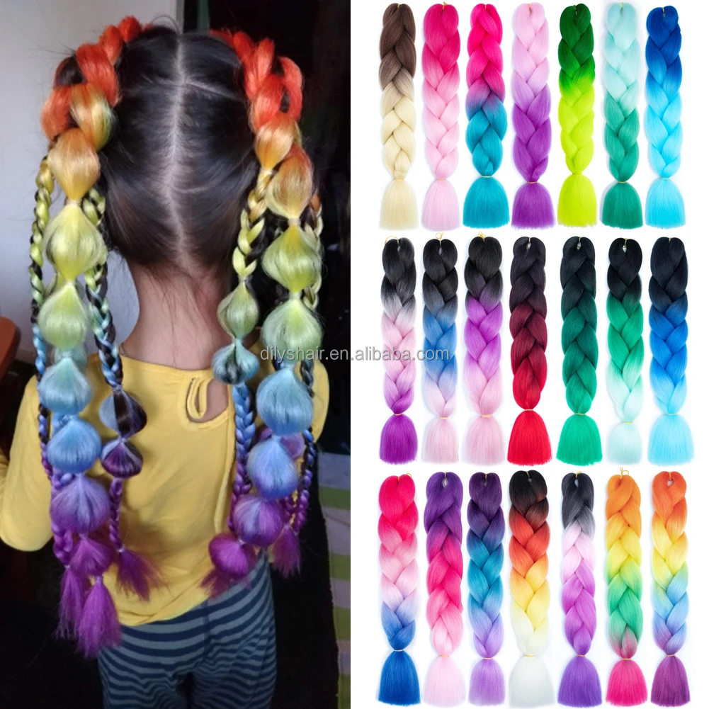 24inch 48 inch 41inch 82inch Ombre Braiding Hair Extensions Synthetic Crochet Hair Jumbo Braids Crochet Braid Hair