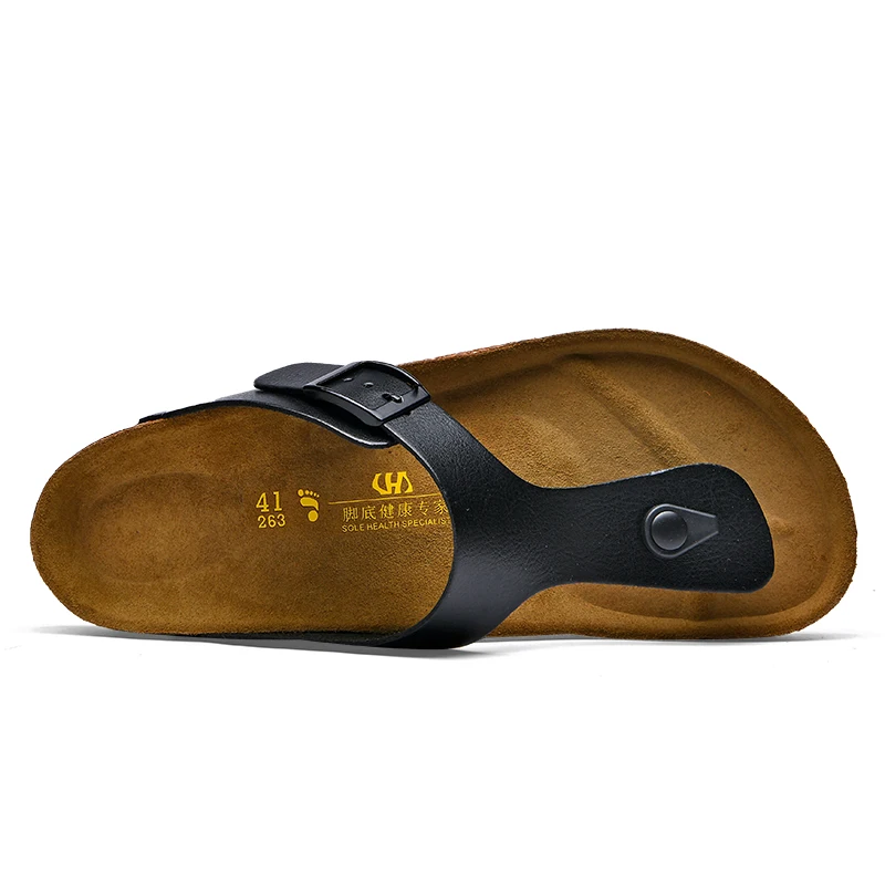 High Quality Hot Sale leather New Design Outdoor Men Sandals cork sole fashionable Slippers