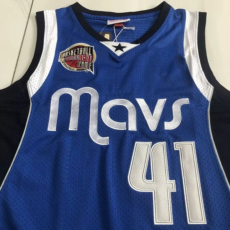 Дешевые оптовые мужские баскетбольные майки номер 41 Nowitzki Майки Зала славы