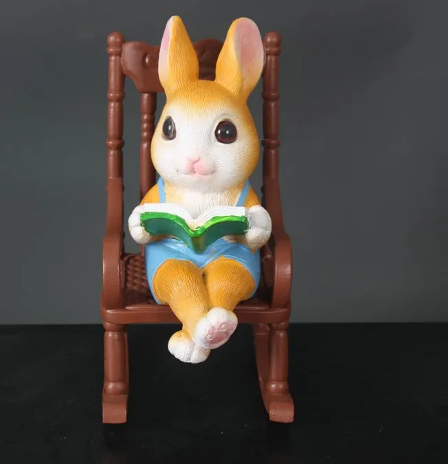 Creative lovely rabbit doll resin handicrafts