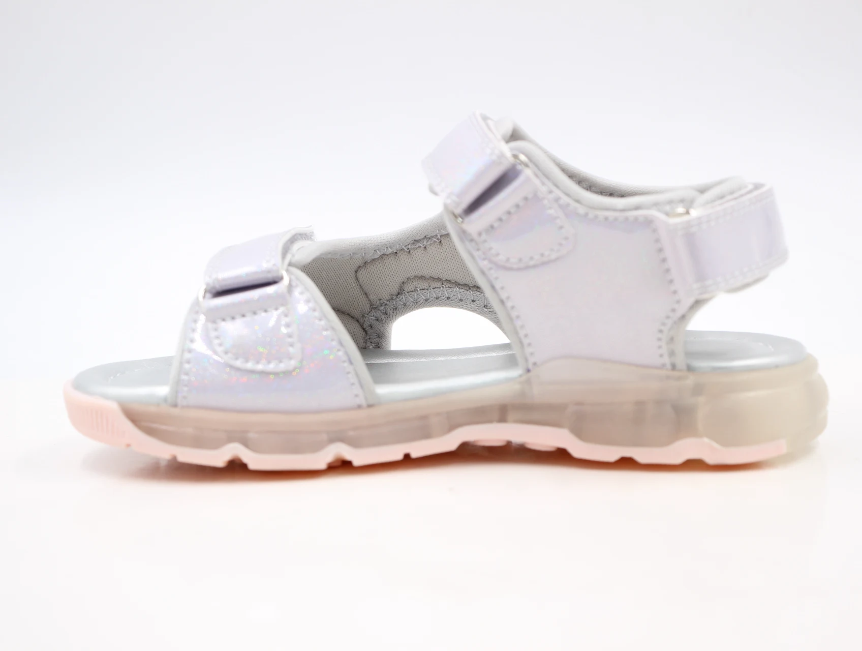 
Durable kids sandals PU and mesh upper TPR transparent outsole sandals for girl 2021 