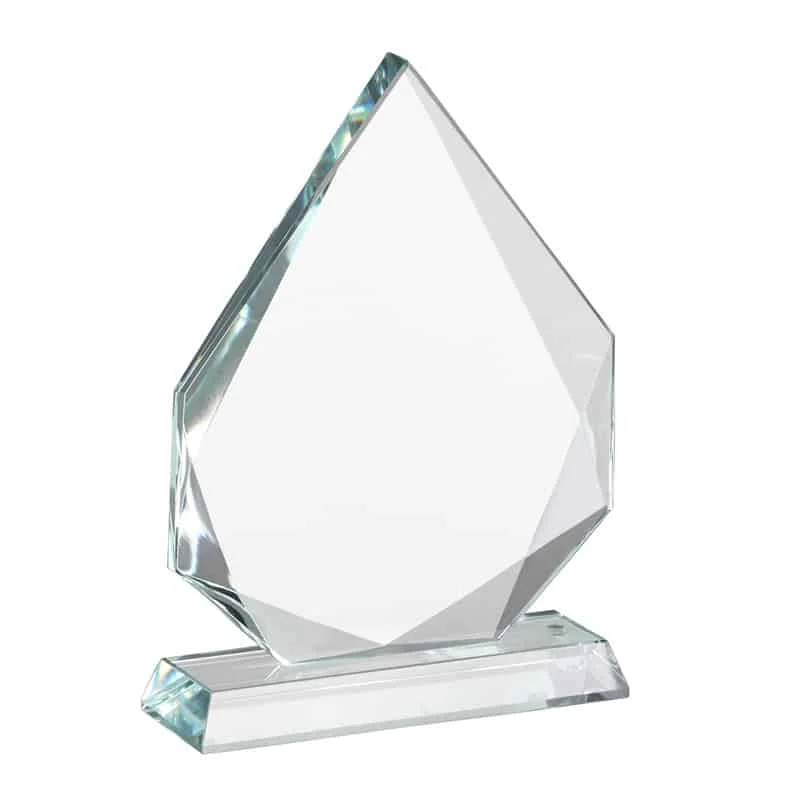 Personalized Jade Clear Crystal Glass Trophy Award Facetted Ice Peak for engrave
