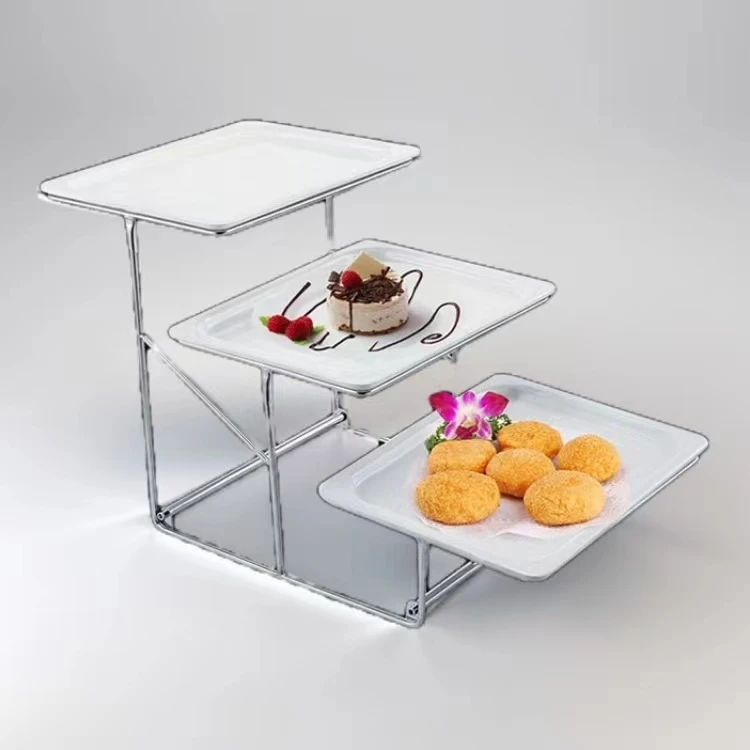 Wedding Parties Dessert Cake Rack Buffet Food Display Stand 3 Tier Metal Food Serving Catering stand