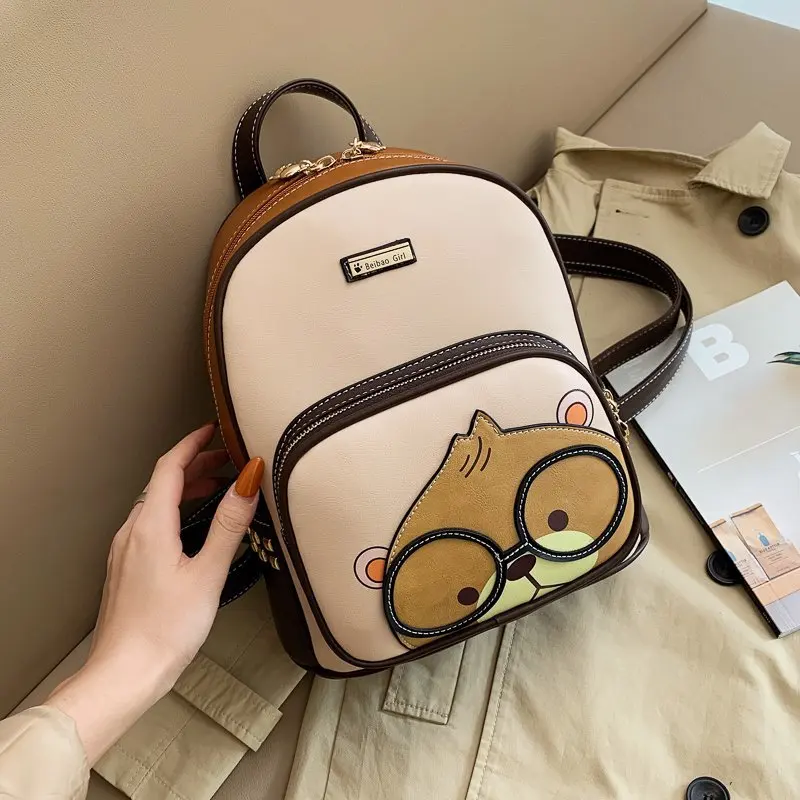 New Korea style Women Shoulder bags water resistant lovers PU leather fashion Mini backpack