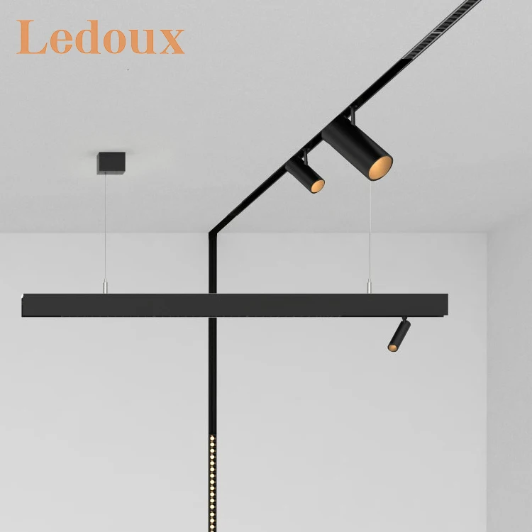 LEDOUX Commercial Aluminum 48V Track Lamp Rail 3W 8W 10W 15W 20W 30W LED Magnetic Track Light