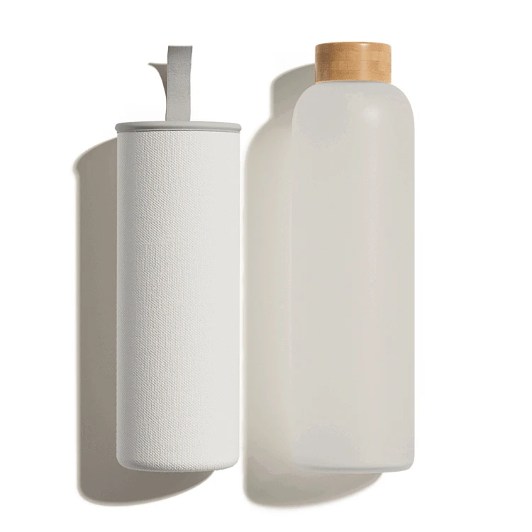 Classic 500ml 18 oz 32 oz unbreakable reusable custom logo BPA free 1000 ml personalised glass drinking water bottles for gyms