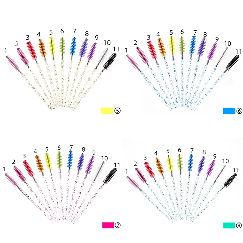 Набор для макияжа с блестками, палочки для туши, миниатюрные ресницы, кисть для ресниц с кристаллами и стразами на заказ