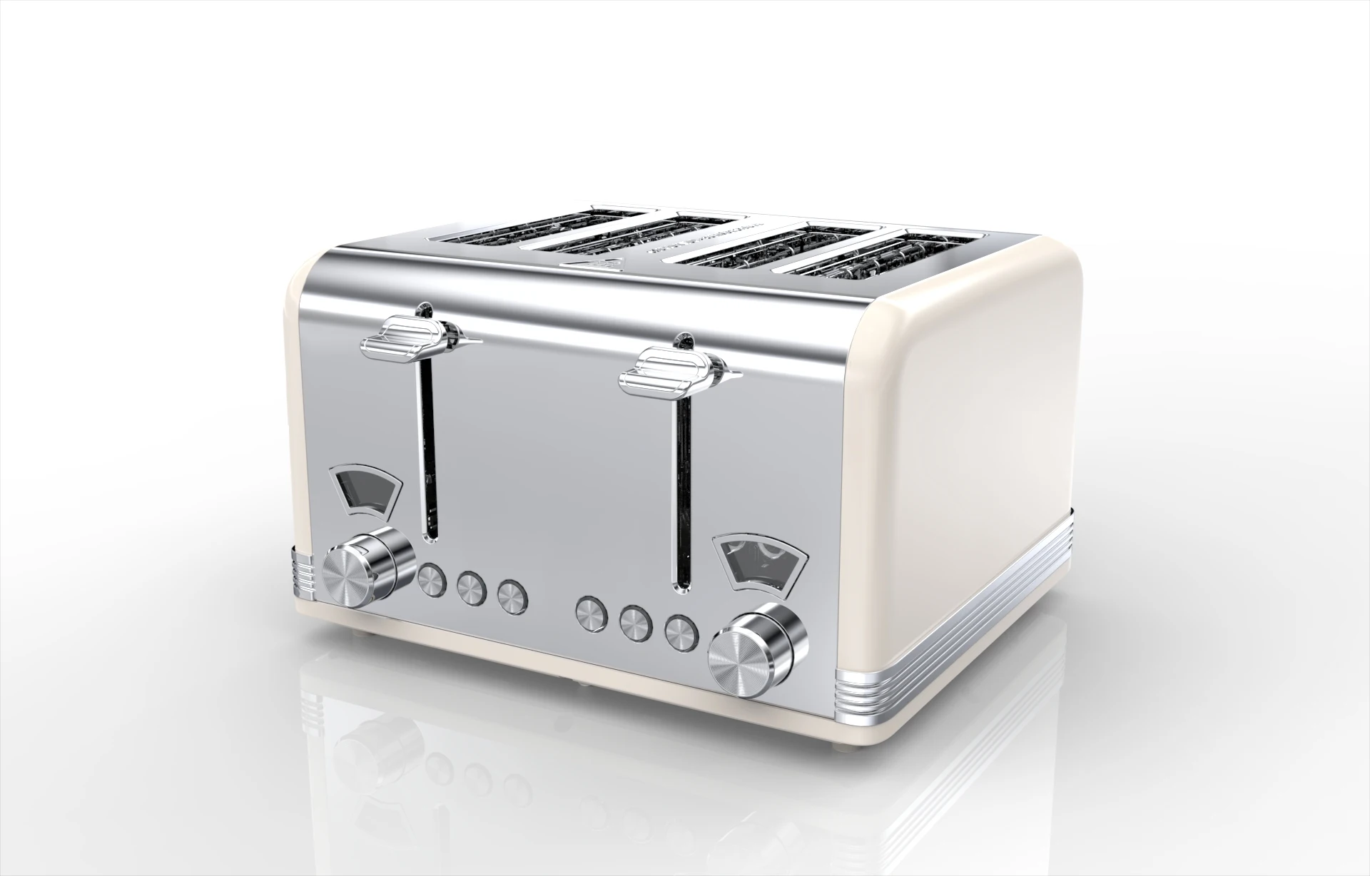 Custom Household appliance 4 slice Stainless Steel bread maker Electric POP UP Toaster with Grill
