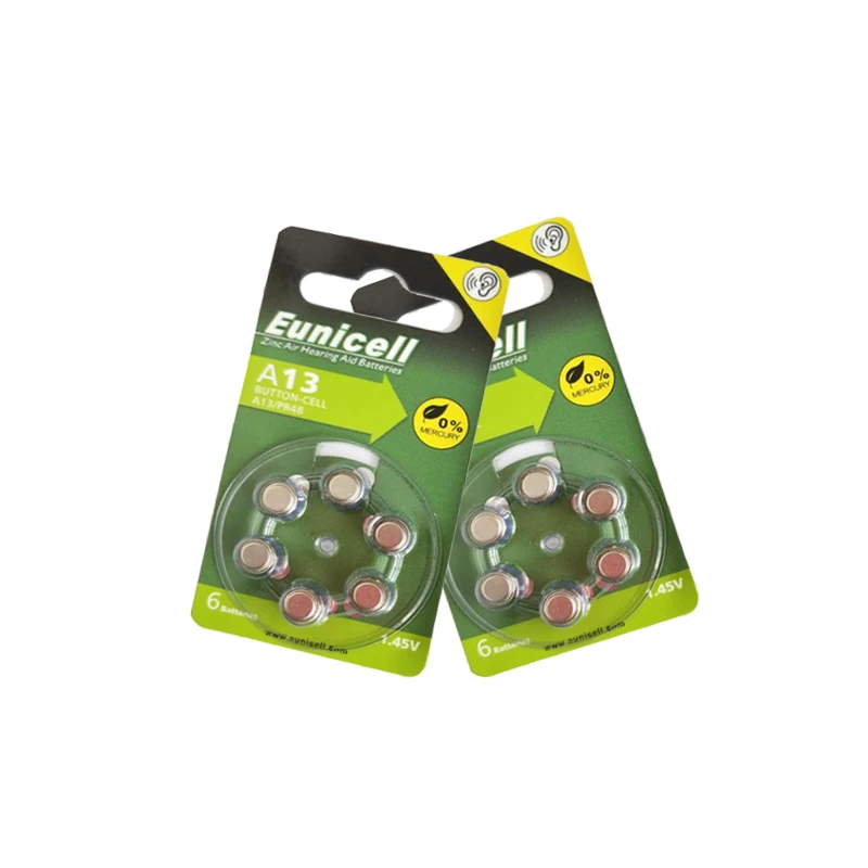 Super Eunicell  A13 PR48 1.5V Hearing Aid Battery Size 13  In Blister Card