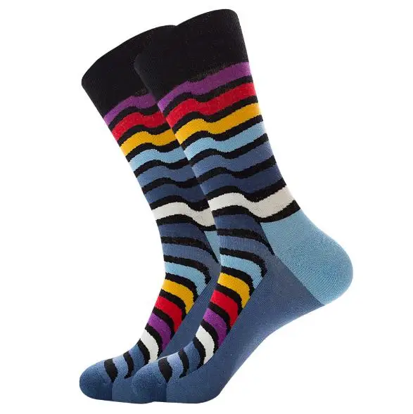 High quality man sweat happy Colorful feet socks, quality wholesale  striped socks