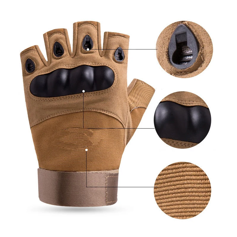 Motorcycle Leather Half Finger Tactical Gloves Hunting Gloves Outdoor Sports Cycling gloves tactical
