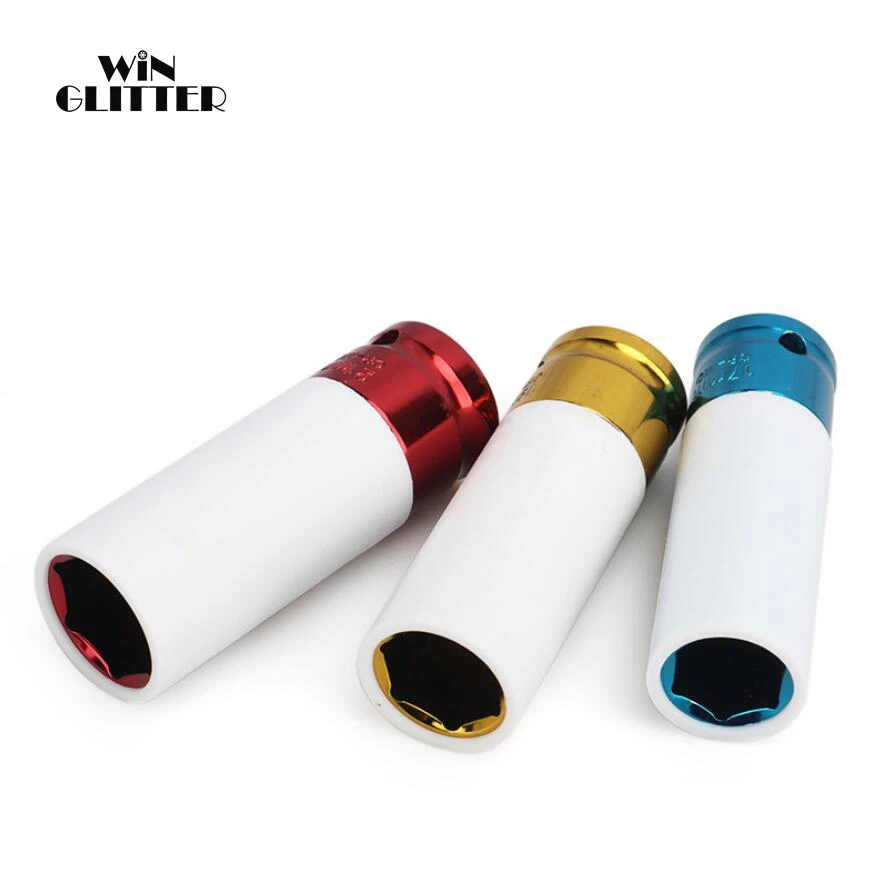 3pcs Tire Protection Wall Nut Socket Set with Color Plastic Protective Sleeve