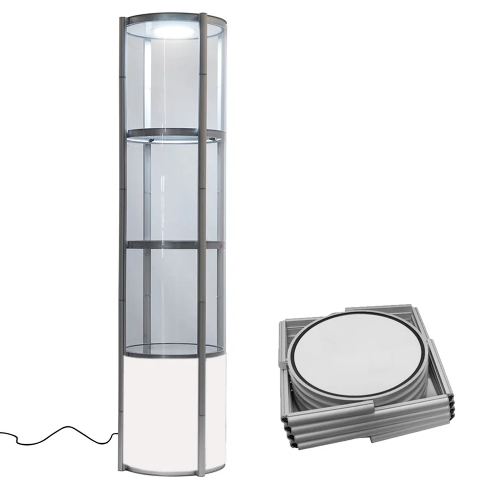 2 Layers Twisted Tower Showcase Display Stand Rotate Display for Exhibition Trade Show