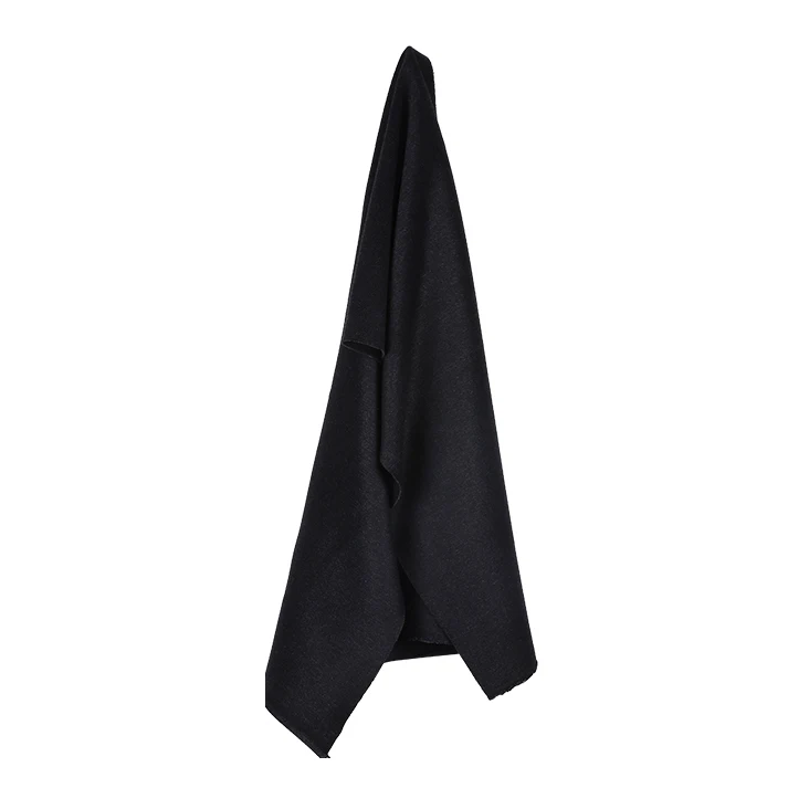 Leisure Style Black Grey Twill Acrylic Viscose Woven Fabric Blending Polyester Wool Fabric For Coat Twill