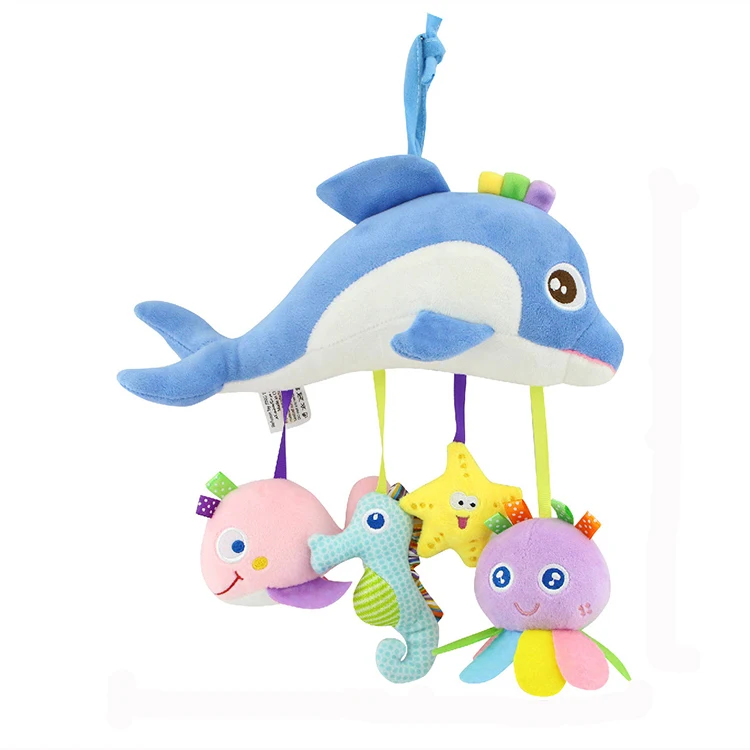 Animal Bells Hang Ornamental Baby Mobiles Plush Stuffed Animal Toy Baby Crib Hanging mobile